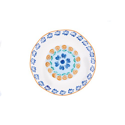 Lot De 4 Assiettes Plates En Porcelaine De Haute Qualité (grade A), Peinte à La Main Blanc D27