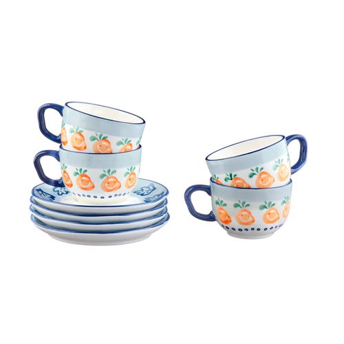 Lot De 4 Tasses En Porcelaine De Haute Qualité (grade A), Peinte à La Main Blanc D15