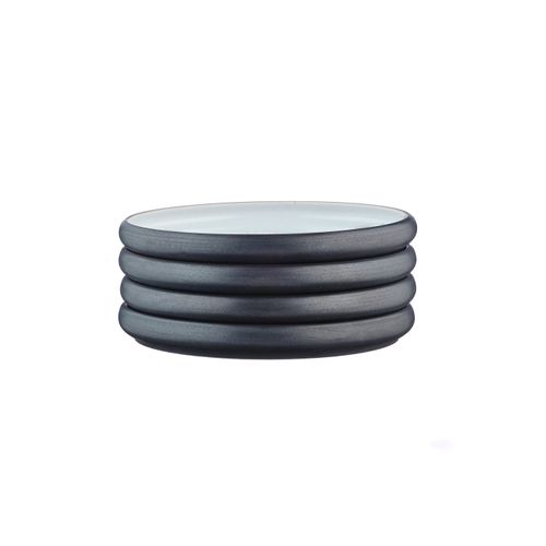 Lot De 4 Assiettes à Dessert En Grès Noir D21.5