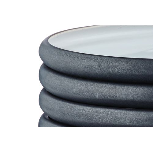 Lot De 4 Assiettes à Dessert En Grès Noir D21.5