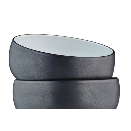 Lot De 4 Bols Moyens En Grès Noir D15