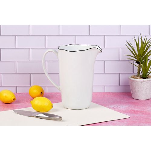 Lot De 1 Carafes, Théières et Bocaux En Grès Blanc D