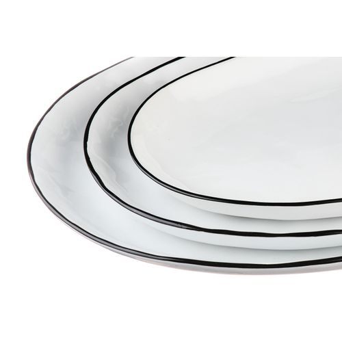 Lot De 3 Plateaux et Plats à Four En Grès Blanc D