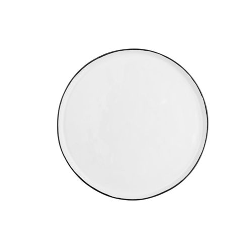 Lot De 4 Assiettes Plates En Grès Blanc D27.5