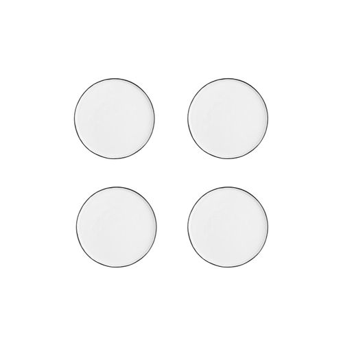 Lot De 4 Assiettes à Dessert En Grès Blanc D21.5