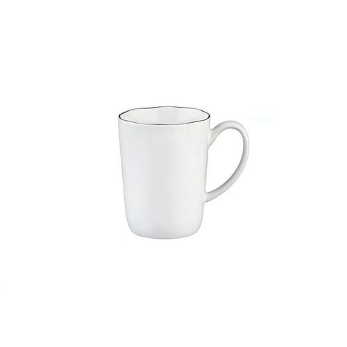 Lot De 4 Mugs En Grès Blanc 40cl