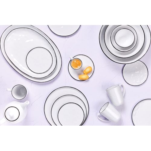 Lot De 4 Tasses En Grès Blanc D6.7