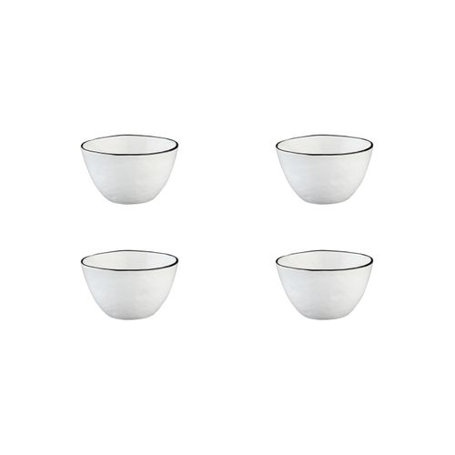 Lot De 4 Petits Bols En Grès Blanc D12