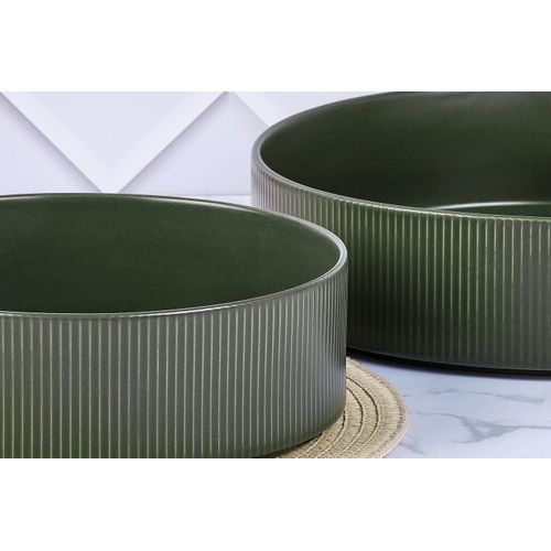 Lot De 2 Saladiers En Grès Vert D