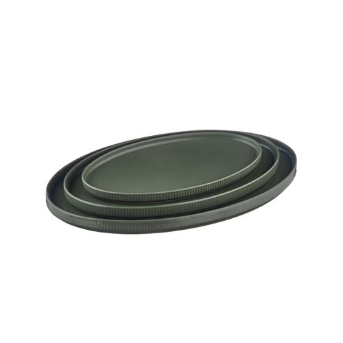 Lot De 3 Plateaux et Plats à Four En Grès Vert D
