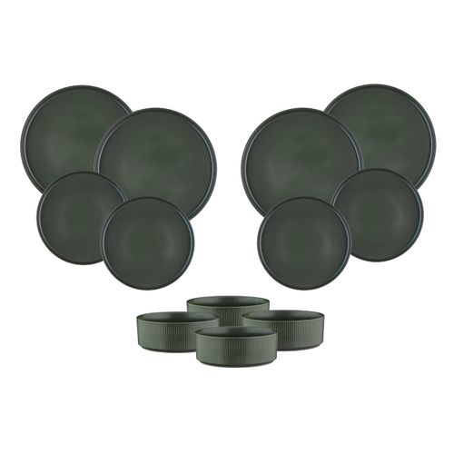 Lot De 12 Set Les Essentiels En Grès Vert D