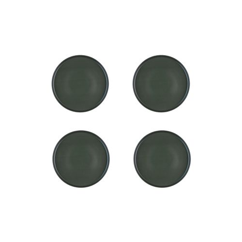 Lot De 4 Assiettes à Dessert En Grès Vert D21.5