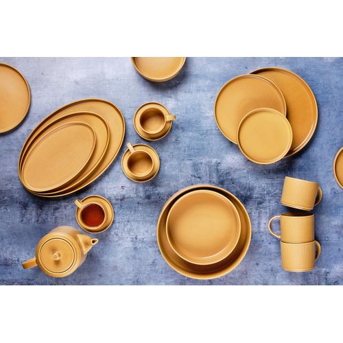 Lot De 1 Carafes, Théières et Bocaux En Grès Jaune D11