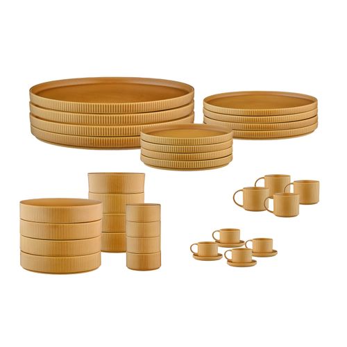 Lot De 36 Set Complet En Grès Jaune D