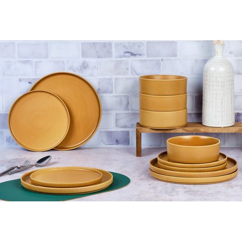 Lot De 12 Set Les Essentiels En Grès Jaune D