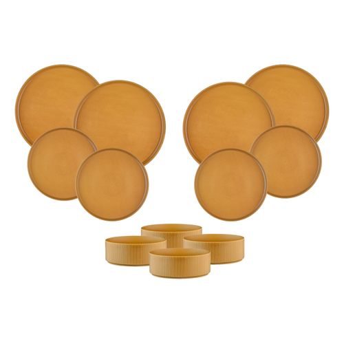 Lot De 12 Set Les Essentiels En Grès Jaune D