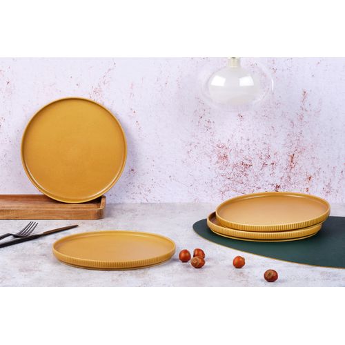 Assiette   - 4 Pièces - Ocre