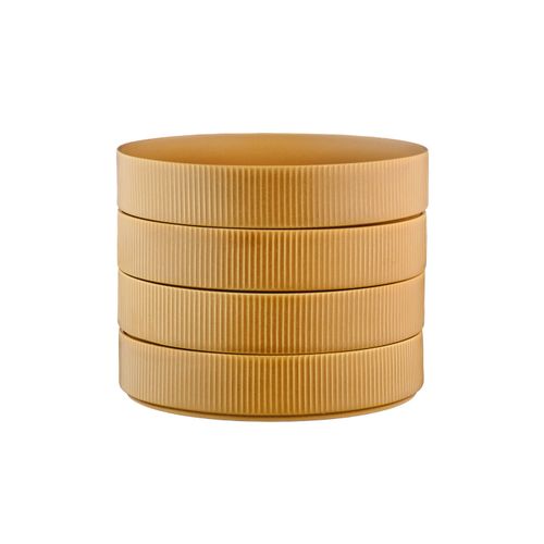 Lot De 4 Assiettes Creuses En Grès Jaune D21.5