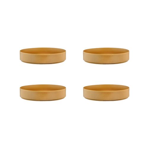 Lot De 4 Assiettes Creuses En Grès Jaune D21.5