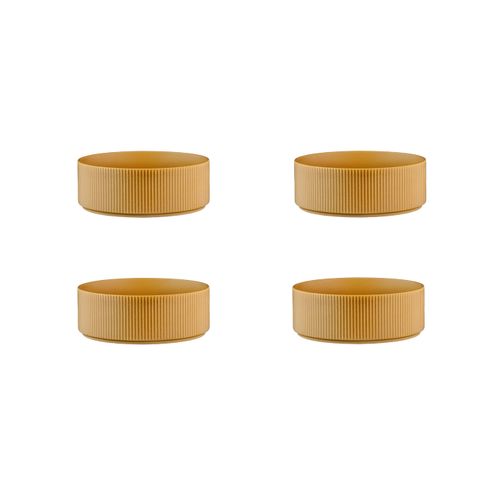 Lot De 4 Bols Moyens En Grès Jaune D16.5