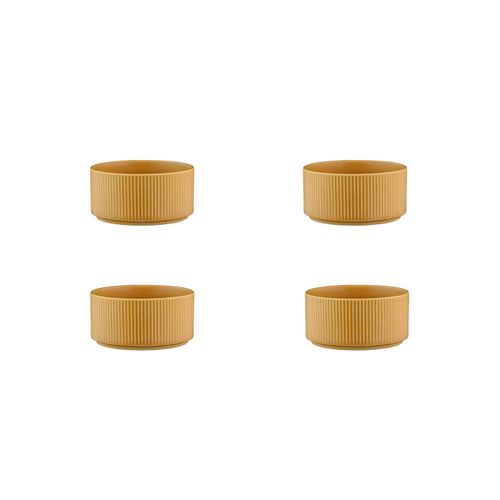 Lot De 4 Petits Bols En Grès Jaune D12