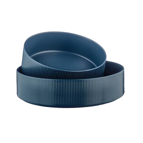 Lot De 2 Saladiers En Grès Bleu D