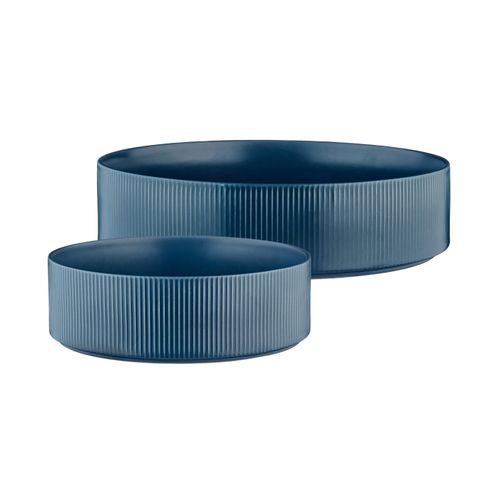 Lot De 2 Saladiers En Grès Bleu D