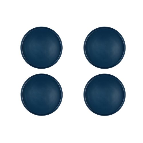 Lot De 4 Assiettes Plates En Grès Bleu D27.5