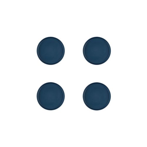 Lot De 4 Assiettes à Pain En Grès Bleu D16.5