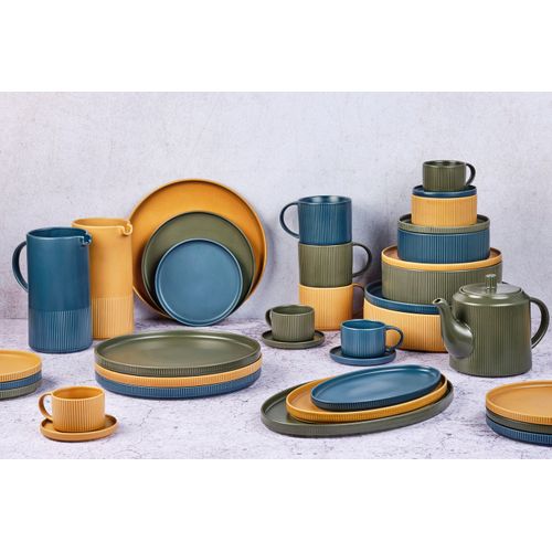 Lot De 4 Assiettes à Pain En Grès Bleu D16.5