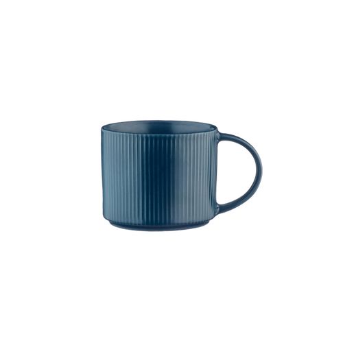 Lot De 4 Mugs En Grès Bleu 50cl