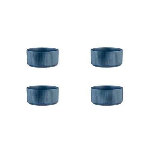 Lot De 4 Petits Bols En Grès Bleu D12