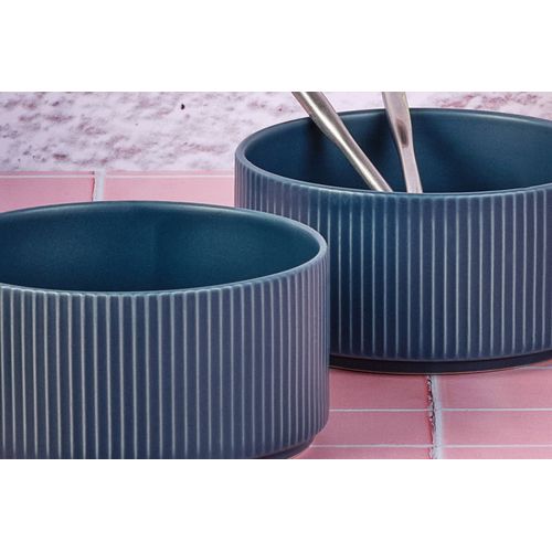 Lot De 4 Petits Bols En Grès Bleu D12