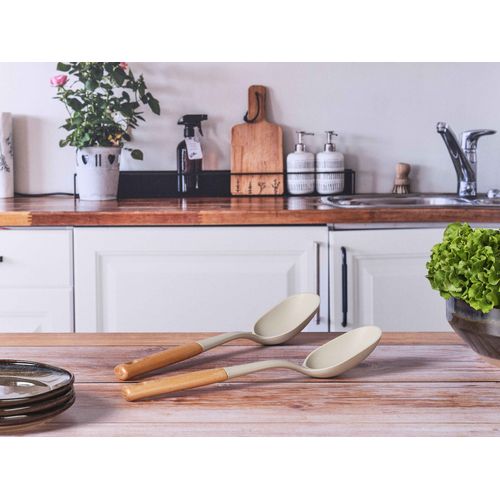 Lot De 2 Couverts à Salade En Bois Beige D