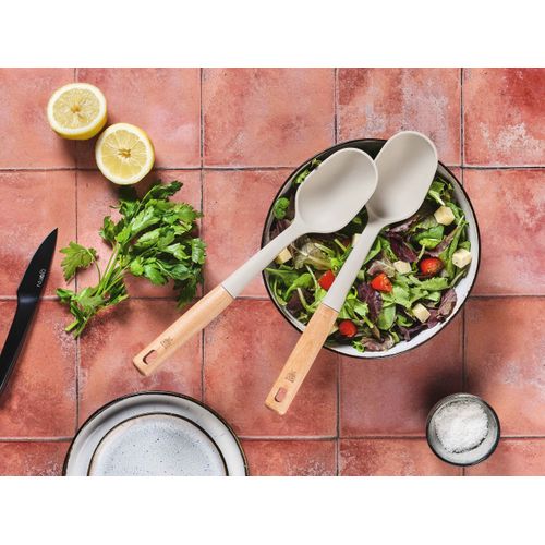 Lot De 2 Couverts à Salade En Bois Beige D