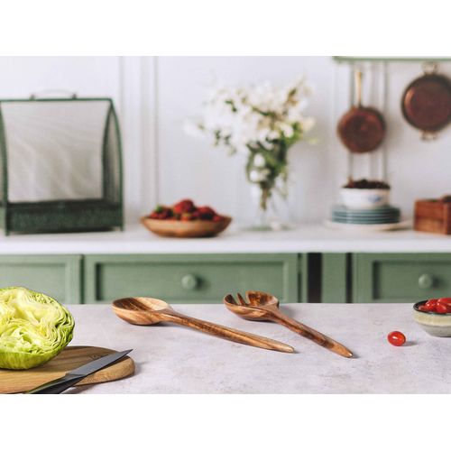 Lot De 2 Couverts à Salade En Bois Marron D