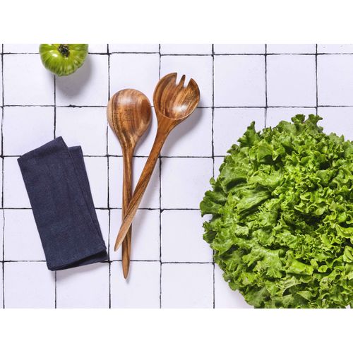 Lot De 2 Couverts à Salade En Bois Marron D