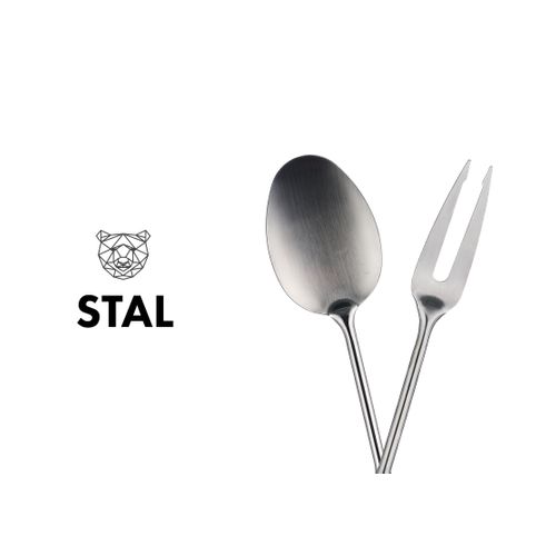 Lot De 2 Couverts à Salade En Inox Gris D