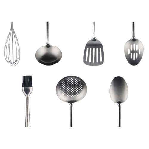 Lot De 10 Ustensiles De Cuisine En Inox Gris D