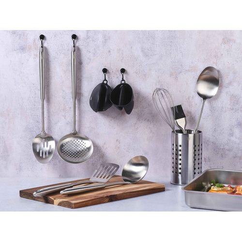 Lot De 10 Ustensiles De Cuisine En Inox Gris D