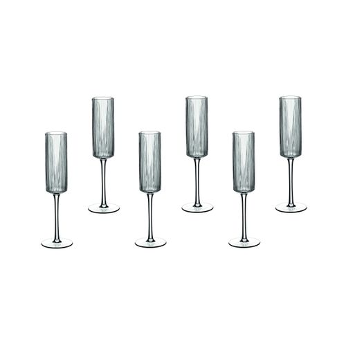 Lot De 6 Verres à Champagne En Cristallin (cristal Sans Plomb) Transparent D4.7