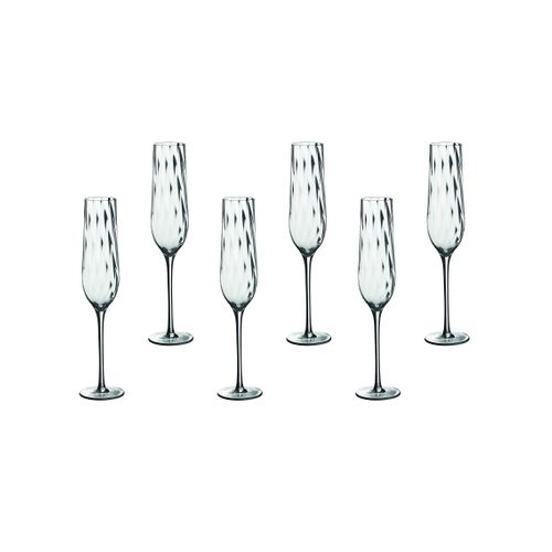 Lot De 6 Verres à Champagne En Cristallin (cristal Sans Plomb) Transparent D5.2