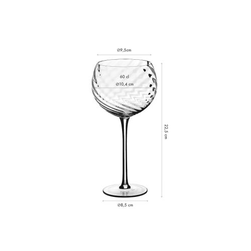 Lot De 6 Verres à Vin En Cristallin (cristal Sans Plomb) Transparent D10.4