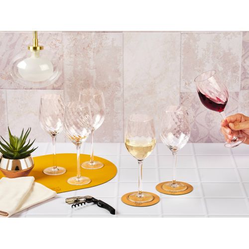 Lot De 6 Verres à Vin En Cristallin (cristal Sans Plomb) Transparent D7.7