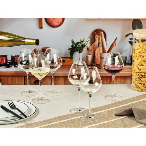 Lot De 6 Verres à Vin En Cristallin (cristal Sans Plomb) Transparent D8.7