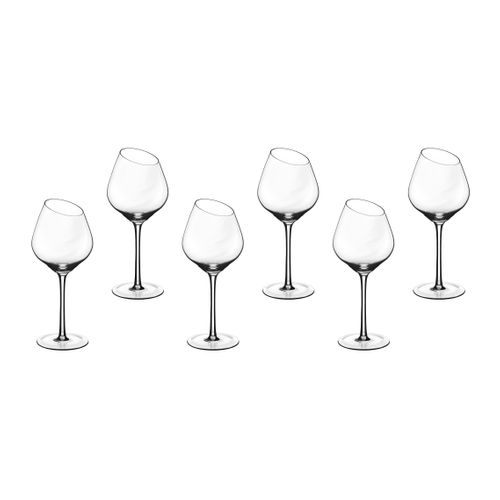 Lot De 6 Verres à Vin En Cristallin (cristal Sans Plomb) Transparent D8.7