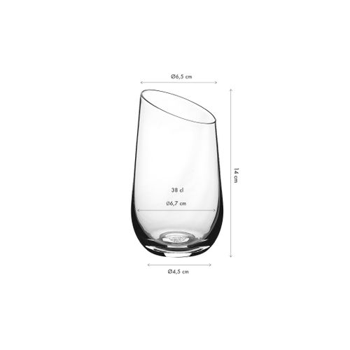 Lot De 6 Verres à Soft En Cristallin (cristal Sans Plomb) Transparent D6.7