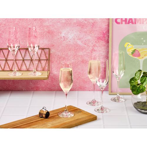 Lot De 6 Verres à Champagne En Cristallin (cristal Sans Plomb) Transparent D4.7