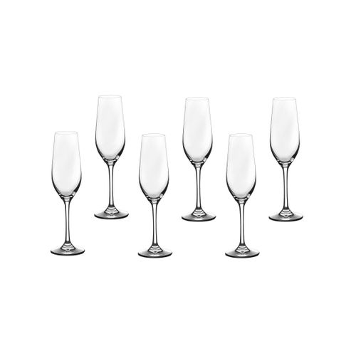 Lot De 6 Verres à Champagne En Cristallin (cristal Sans Plomb) Transparent D4.7