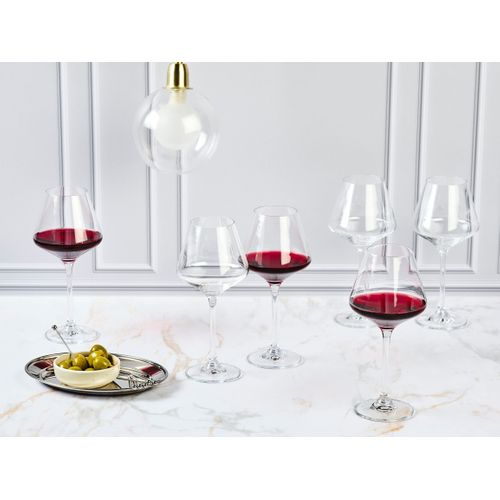 Lot De 6 Verres à Vin En Cristallin (cristal Sans Plomb) Transparent D8.4